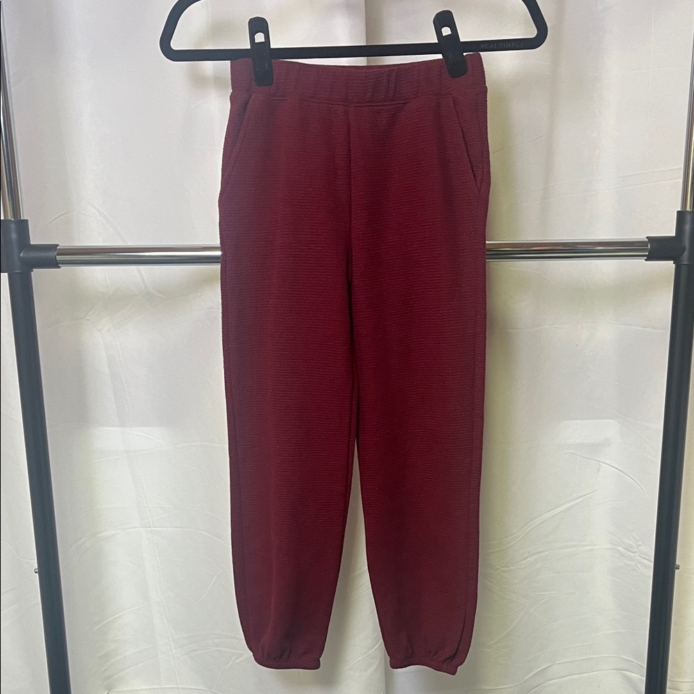Hashttag girls maroon waffle knit Joggers large